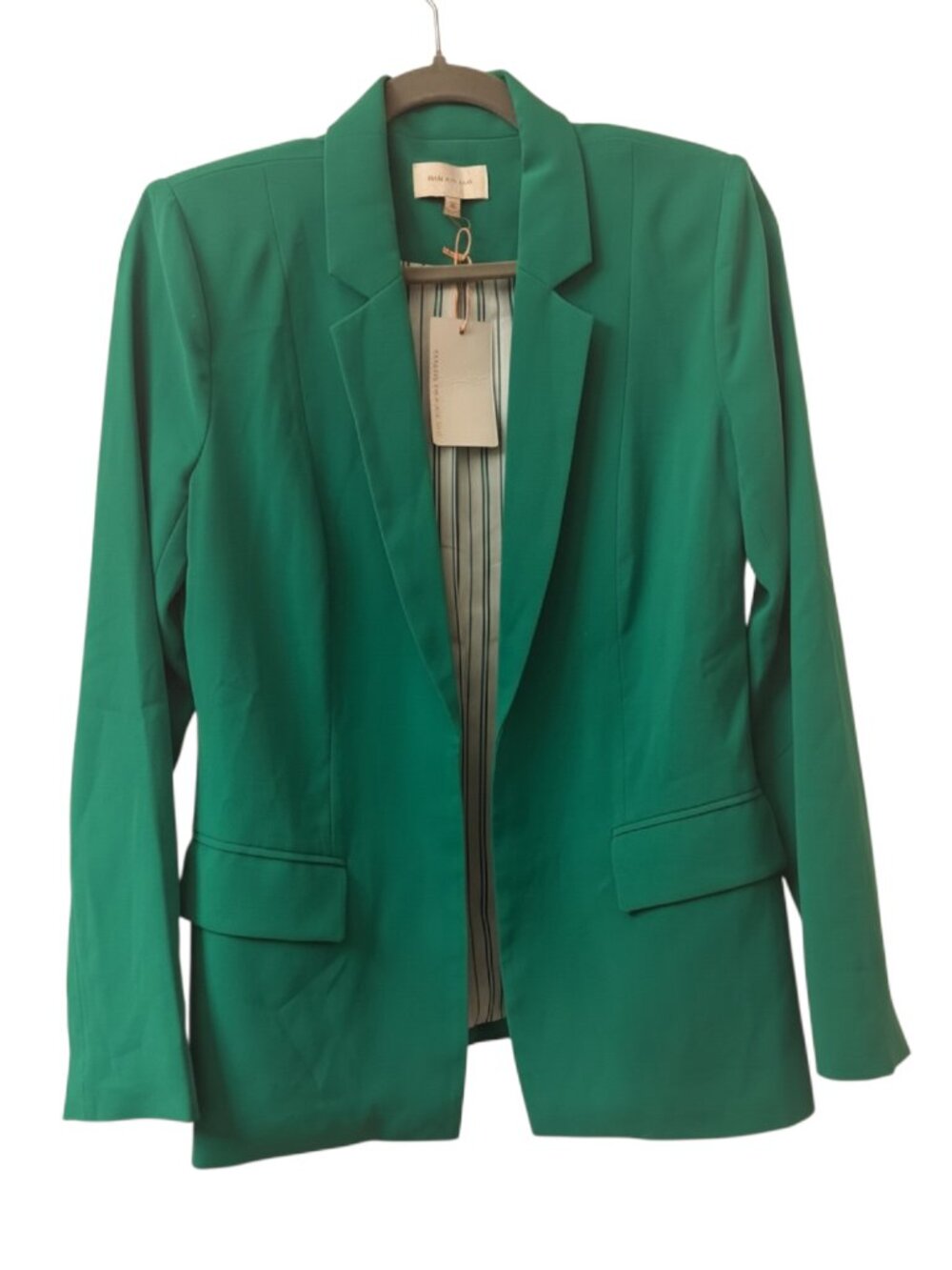 NWT Skies Are Blue Vibrant Kelly Green Pin Stripe Interior Blazer XS